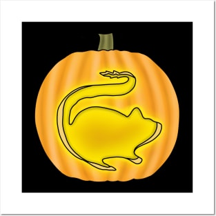 Pumpkin gerbil (Jack o lantern) Posters and Art